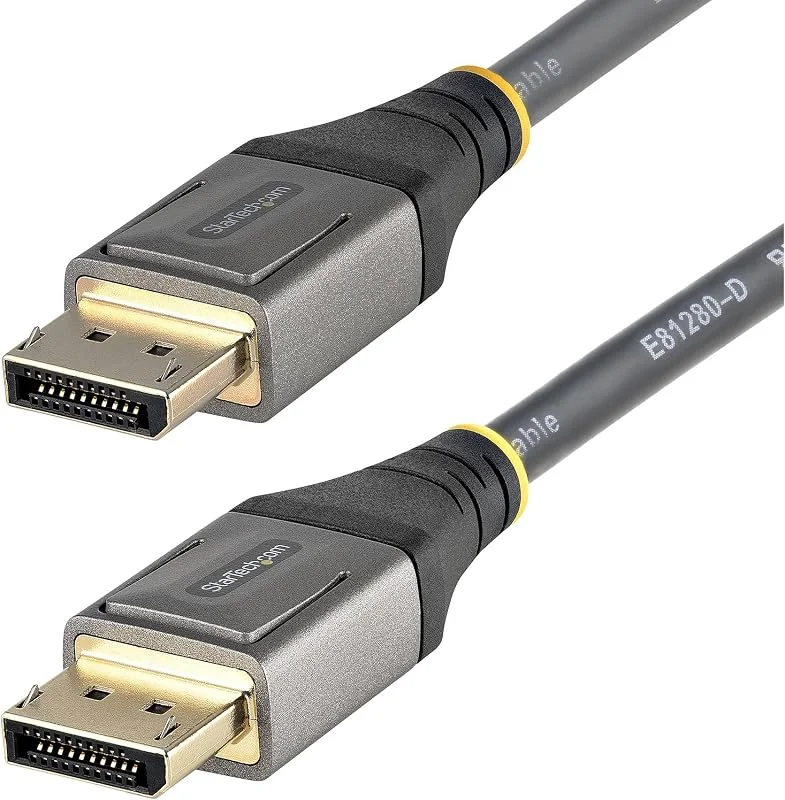 StarTech.com 6 fot (2 m) VESA-certifierad DisplayPort 1.4-kabel – 8K 60Hz HDR10 – Ultra HD 4K 120 Hz video – DP 1.4-kabel, sladd – för skärmar, skärmar – DisplayPort till DisplayPort-kabel – M, M — Laddning och kablar