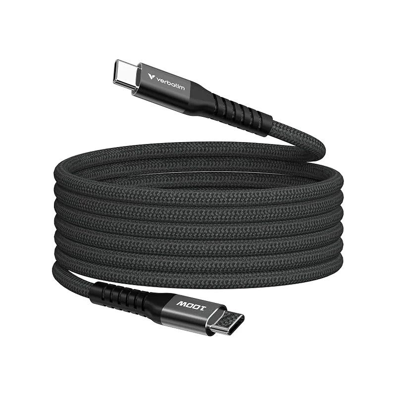 Verbatim Sync & Charge Cable USB-C till USB-C 100 W magnetisk 120 cm – svart — Mobil och surfplatta