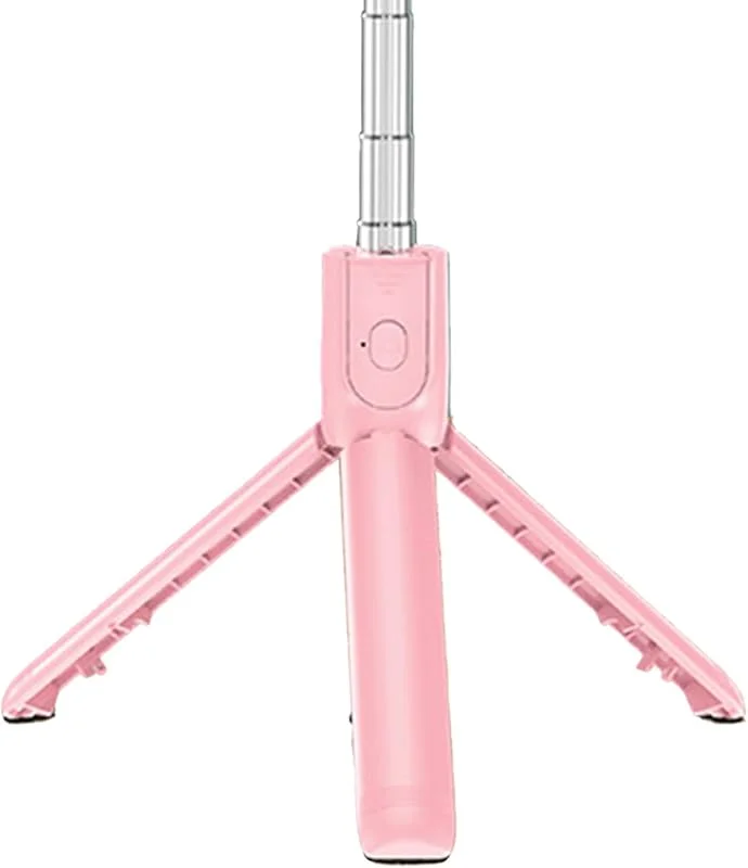 Live Video Telefon Stativ, Selfie-Stick i Rostfritt Stål, Vikbar Bärbar Fällbar Stång För (Pink) — Mobil och surfplatta