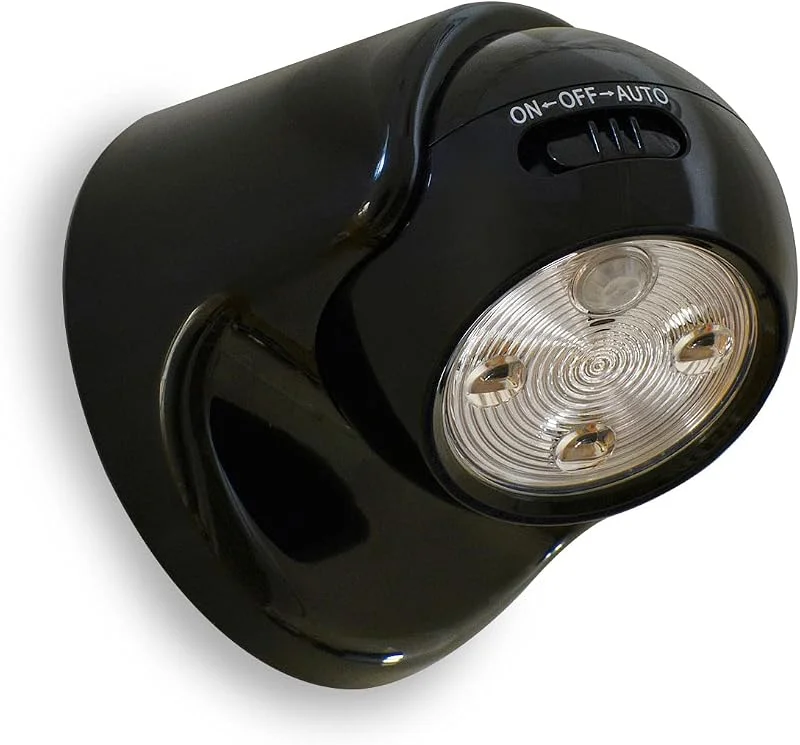 Auraglow Säkerhetslampa med Rörelsesensor, Trådlös Batteridriven PIR, Svart — Smarta hem