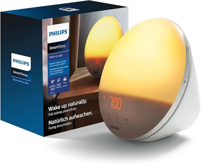 Philips Wake-up Light - Vakna naturligt med ljus - Simulerad soluppgång - 7 naturliga väckningsljud - 20 inställningar för ljusstyrka - FM-radio - Läslampa - Snooze-funktion - HF3531, 01 — Smarta hem