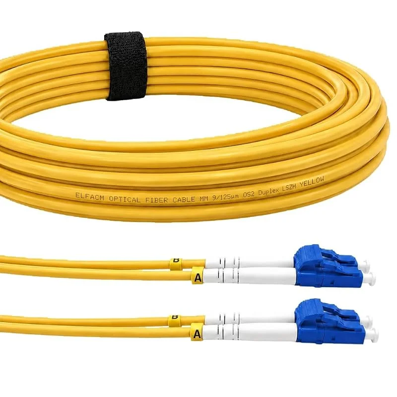 Elfcam® - Fiberoptisk kabel (optisk strumpeband) LC, UPC till LC, UPC, OS2 singelläge duplex 9, 125um (1M) — TV och streaming