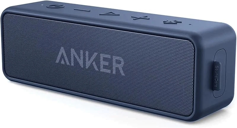 Anker soundcore 2, Bluetooth Högtalare, IPX7 vattentät, 24T speltid, trådlös stereo-parkoppling, 12W stereoljud, Bluetooth 6, BassUp, för hem, dusch, utomhus, resa — Hörlurar och ljud