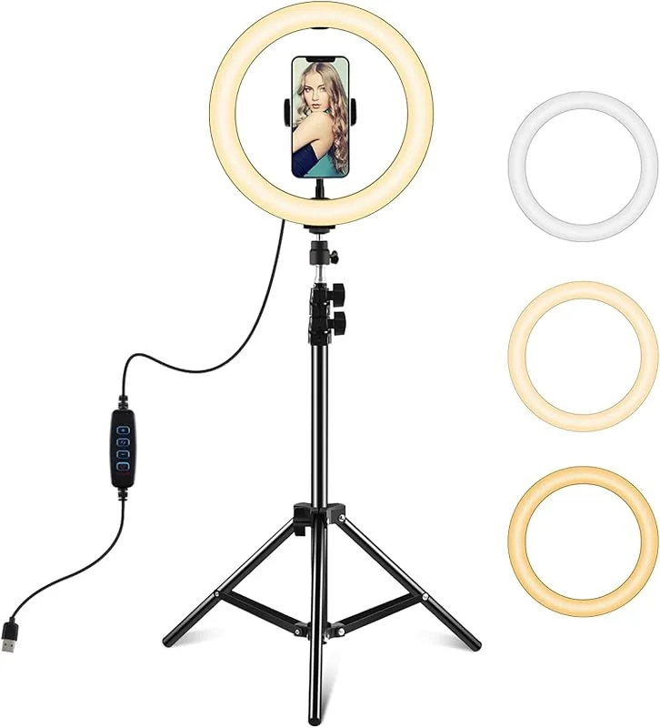 LJUS LED TREPPIED LJUS TIK TOK RING LIGHT 10 tum 26 cm TELEFON FOTO TREPPIED SMARTPHONES 12 V — Mobil och surfplatta