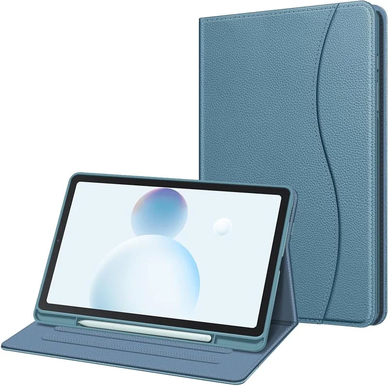 Fintie fodral för Samsung Galaxy Tab S6 Lite 10, 4 2024, 2022, 2020, mjukt TPU-bakhölje, skyddsfodral med S-pennhållare och dokumentslitsar, mörkblå — Mobil och surfplatta