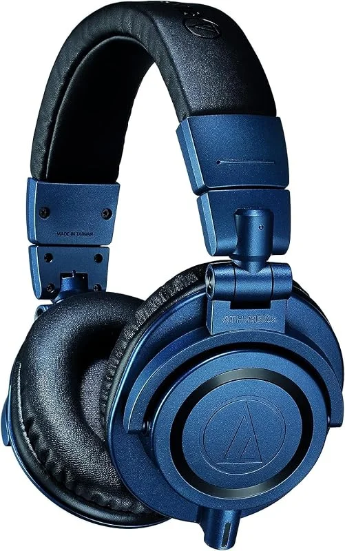 Audio-Technica M50xDS Professionella Monitorhörlurar Djupt Mörkblå Yta — Hörlurar och ljud