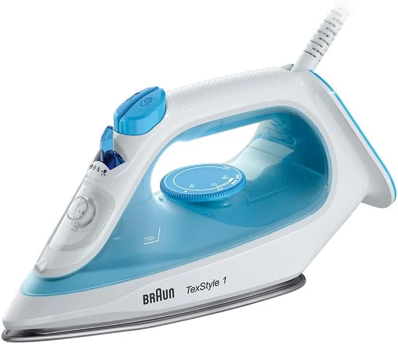 Braun TexStyle 1 Ångstrykjärn SI 1050BL – strykjärn med SuperCeramic stryksula, vertikal ånga, 2000 watt, blå — Hushållselektronik