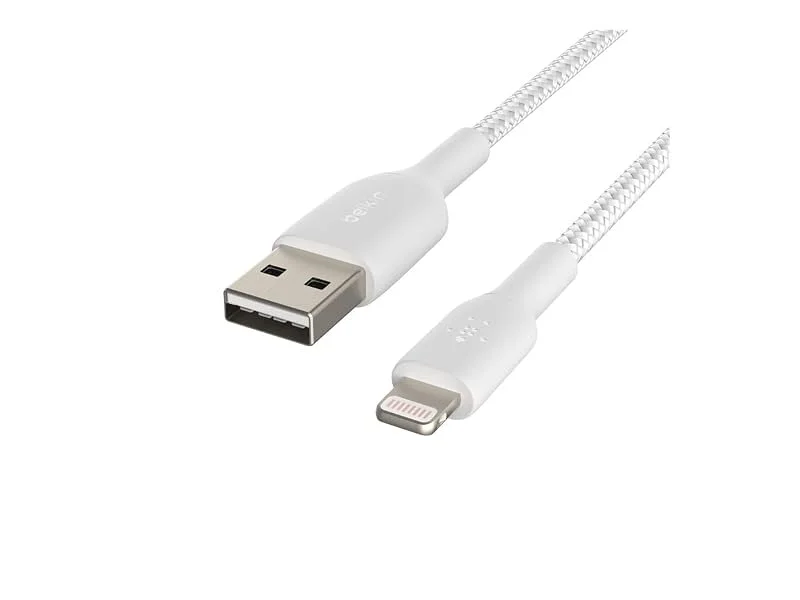 Belkin Boost Charge Flätad Lightning, USB-Kabel, Vit, 1 m — Mobil och surfplatta