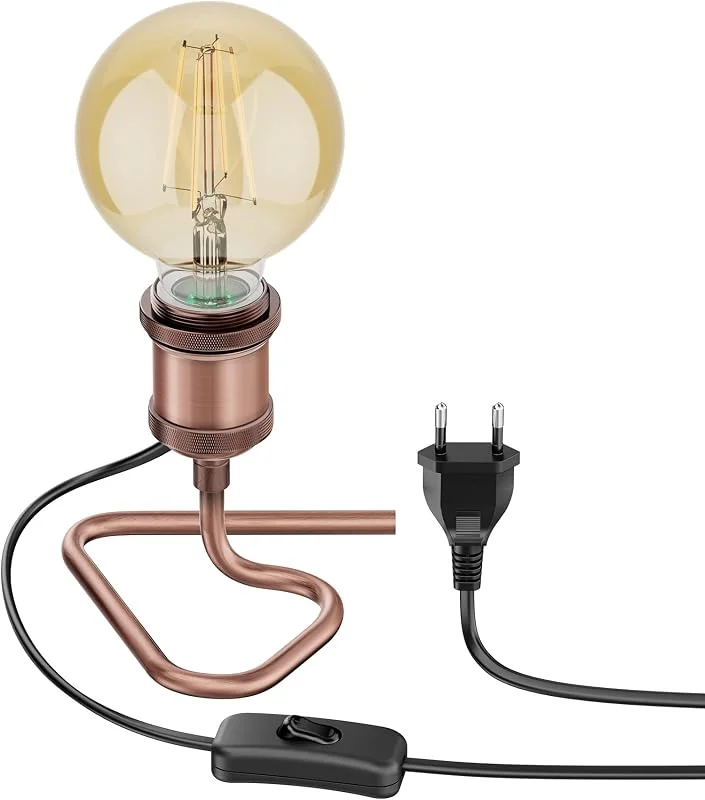ledscom.de Bordslampa RETRA, switch, brons + LED-lampa 818lm varm vit — Smart belysning