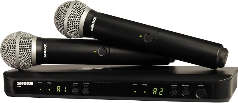 Shure - Blx288 pg58 handhållen dubbel trådlös mikrofon kapsel pg58 — Portabel digital och ljud