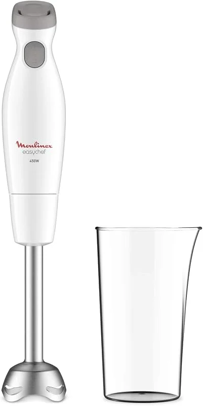 Moulinex Easychef DD4511 handmixer, 450 W, 2 hastigheter, tältkrom-blad, vit — Kök & Hushåll