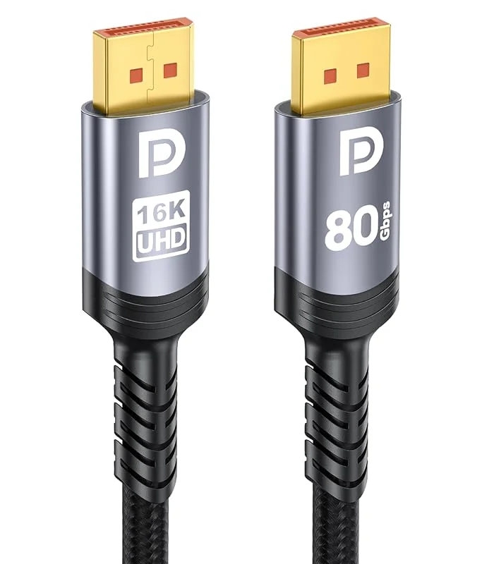 Sniokco 80Gbps DisplayPort Cable 2.1 3M 16K DP Cable 16K@60Hz 8K@240Hz — Laddning och kablar