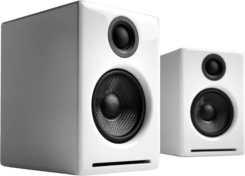 Audioengine A2+ Bluetooth-datorhögtalare, Vit, par — Hörlurar och ljud