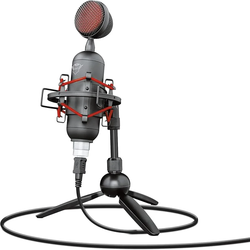 Trust GXT 244 Buzz USB-strömningsmikrofon, USB-mikrofon med klart ljud, bakgrundsljudsreducering, high-end montering och stativstativ, spelmikrofon för PC, YouTube, laptop och PS4 – svart — Hörlurar och ljud