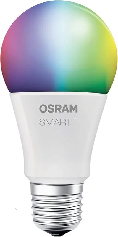 OSRAM SMART+ LED, Bluetooth-lampa med E27-uttag, RGB färgförändring, dimbar, ersätter 10 W glödlampa, varm vit, kompatibel med Apple Homekit och LEDVANCE Smart+ app för Android — Smart belysning