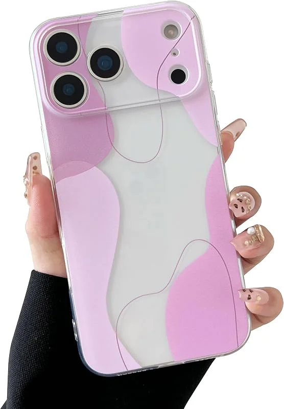 DEFBSC för iPhone 18 Pro Max, 17 Pro Max fodral estetisk konstdesign, rosa — Mobil och surfplatta