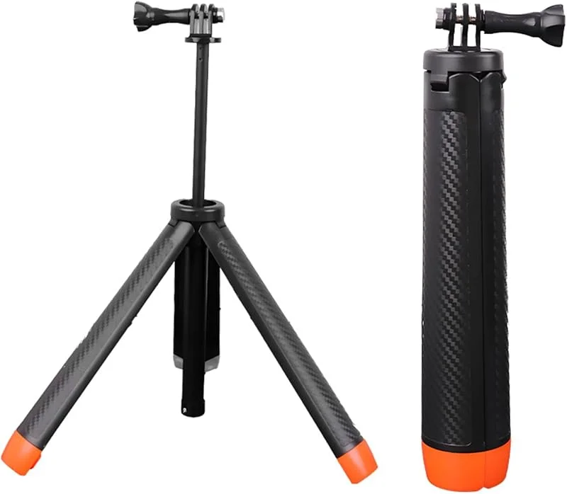 Action Camera Selfie Stick Stativ, 4 i 1 Selfie Stick Flytande Handgrepp Stativ för 5 Pro 4 3, för X4 X3 Pro 2 och de Flesta Actionkameror — Mobil och surfplatta