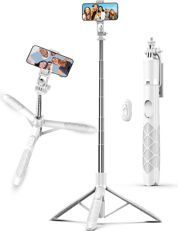 180CM Selfie Stick Tripod, expanderbart allt-i-ett mobiltelefonstativ med trådlös fjärrkontroll, 360° rotation mobiltelefonhållare kompatibel med Gopro, iPhone 15 14 13 12, Samsung, Xiaomi, Huawei — Mobil och surfplatta