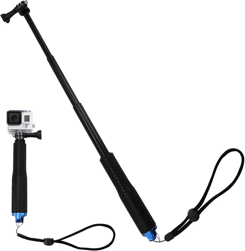 TNSLAND Teleskopisk Selfiepinne för Gopro, Selfiepinne för Action Cam, 19 tum förlängningsstång för GoPro Hero 12, 11, 10, 9, 8, 7, DJI Osmo Action Black SJCAM Xiaomi Cam Insta360 — Mobil och surfplatta