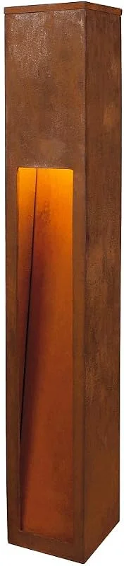 SLV LED pollerlampa RUSTY SLOT 80, Premium golvlampa för individuell utomhusbelysning i rostdesign, utomhus väglampa, sockellampa, startbelysning, trädgårdslampa, LED ingår — Smart belysning