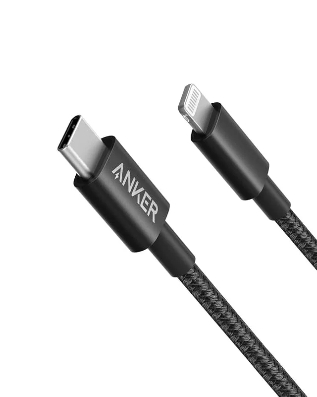 Anker USB C till Lightning Laddningskabel MFi New Nylon PD [1, 8 m, Svart] — Mobil och surfplatta