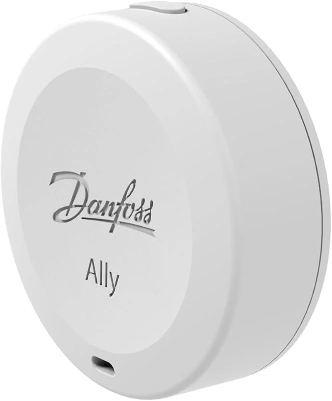 Danfoss Ally Room Sensor 014G2480, Zigbee-certifierad, trådlös, fjärrstyrd rumssensor för Danfoss Ally Radiatortermostater — Smarta hem