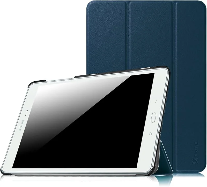FINTIE Fodral för Samsung Galaxy Tab A 9.7 SM-T550, T555 - ultratunt skyddsfodral i PU-läder med automatisk sömn-, väckningsfunktion, marinblå — Mobil och surfplatta