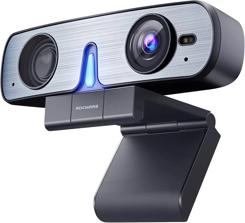 RC08 webbkamera, 1080p webbkamera med mikrofon och högtalare, 5 gånger snabbare TOF autofokus] USB-webbkamera för stationär dator, HD-webbkamera för streaming, konferenser, spel — Datortillbehör