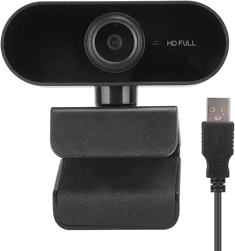 1080P Webbkamera, USB-webbkamera Vinkeljusterbar HD-datorkamera med Mikrofon Bärbar Dator Desktop-webbkamera för Videosamtal(svart) — Datortillbehör