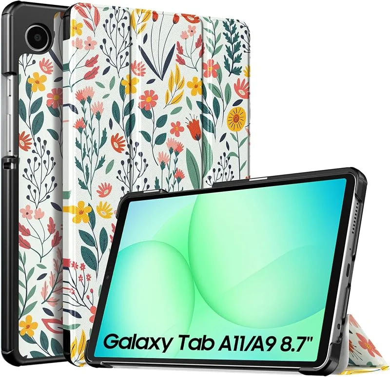 TiMOVO Fodral för Galaxy Tab A11, A9 8, 7 tum, Flowers — Mobil och surfplatta