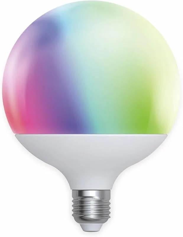 Tint Smart LED-globe – kontrollerbar via Alexa eller fjärrkontroll – dimbar E27-glödlampa med vit (1800–6500 K) och färgat ljus RGB, 15 W — Smart belysning
