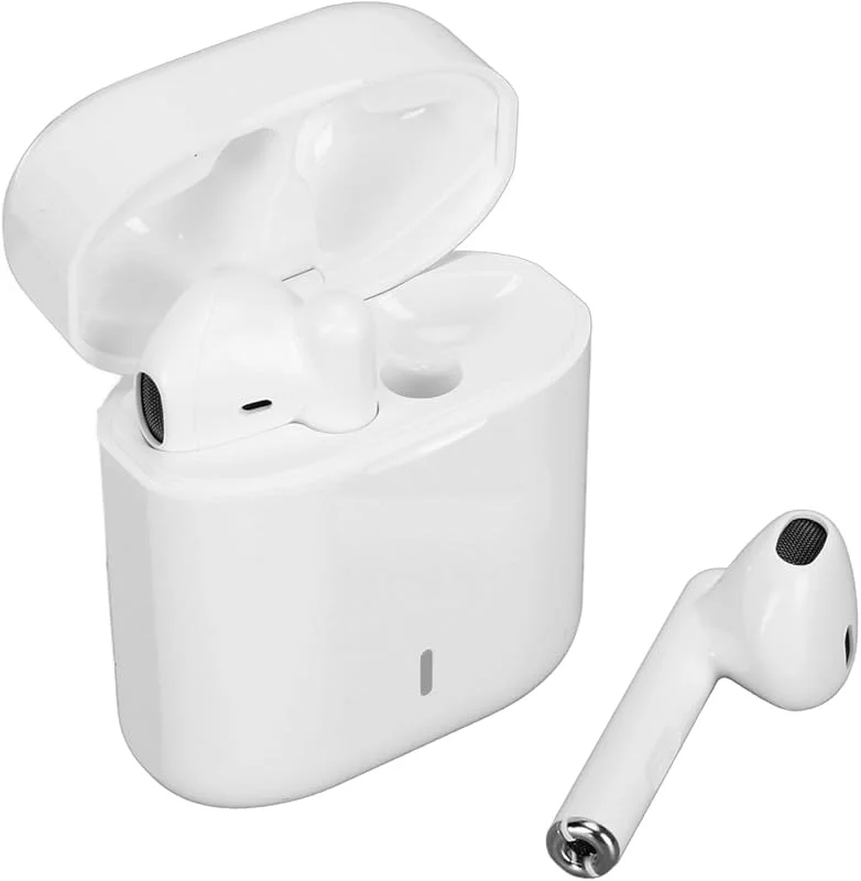 Trådlösa Brusreducerande Hörlurar, V77 Bluetooth 5.3 Hörlurar med Laddningsfodral, Basstereo i örat Sporthörlurar med Lång Batteritid och Låg Latens — Hörlurar och ljud