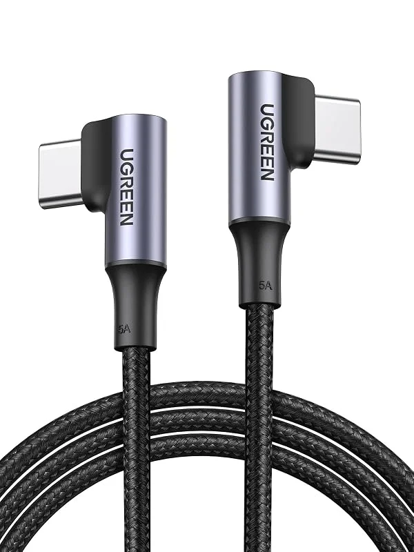 UGREEN USB-C laddkabel 100W dubbla vinkelkontakter PD 3.0 PPS USB-C kabel — Mobil och surfplatta