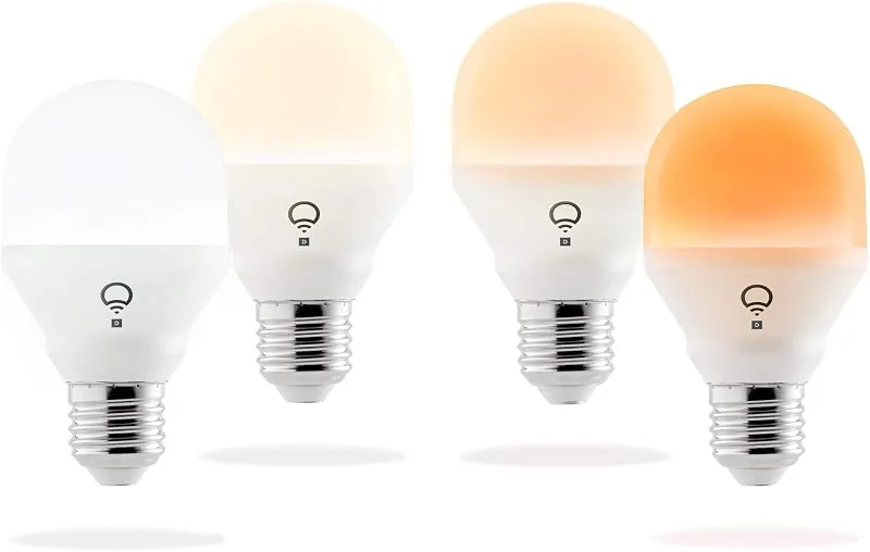 LIFX Mini Day & Dusk (E27) Wi-Fi Smart LED Light Bulb, Adjustable, Dimmable, No Hub Required, Works with Alexa, Apple HomeKit and The Google Assistant, Pack of 4, HB4L3A19MTW08E27 — Smarta hem