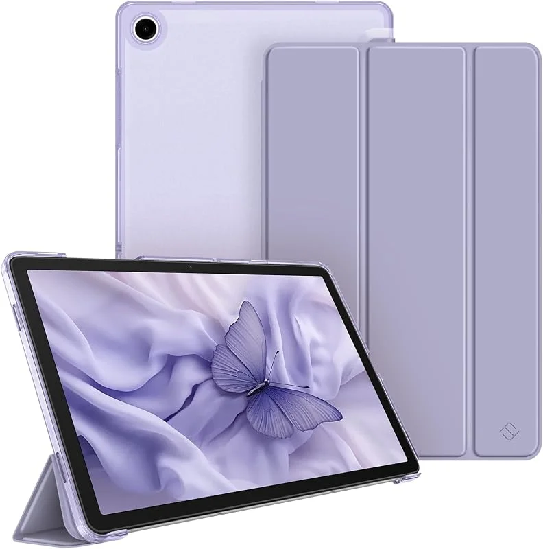 Fintie Fodral för Samsung Galaxy Tab A11 2025, Tab A9 2023 surfplatta, ultratunt skyddsfodral med genomskinlig baksida skydd, Pastellviolett, 11-Zoll-Display Tab A11+, A9+ — Mobil och surfplatta